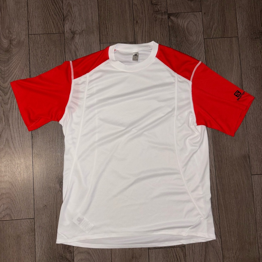 Salomon Red and White Athletic Shirt